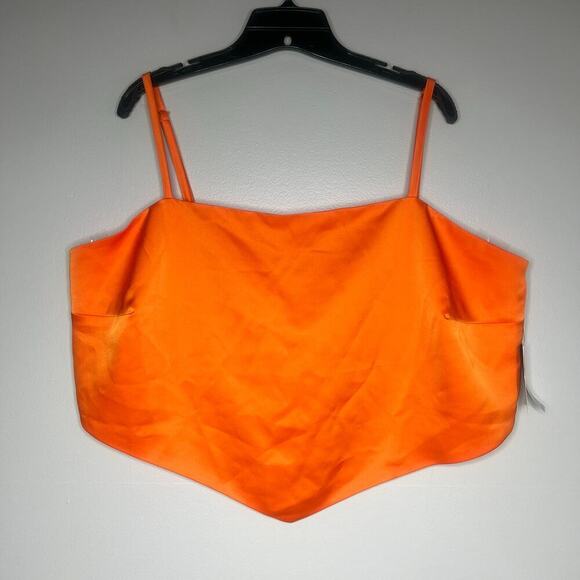 Eloquii Women’s Size 22 Orange Cropped Sleeveless Top Festival Rave Night Out - Picture 1 of 8